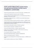 FNP AANP PRACTICE 2023-2024 EXAM QUESTIONS WITH 100% CORRECT ANSWERS 