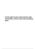 NUTR 1000 EXAM I QUESTIONS AND ANSWERS LATEST 2023-2024 GRADED 100%