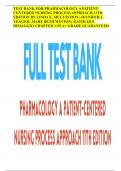 TEST BANK FOR PHARMACOLOGY A PATIENT- CENTERED NURSING PROCESS APPROACH 11TH EDITION BY LINDA E. MCCUISTION; JENNIFER J. YEAGER; MARY BETH WINTON; KATHLEEN DIMAGGIO CHAPTER 1-55 A+ GRADE GUARANTEED