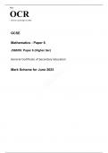 OCR GCSE (9–1) Mathematics J560/06 Paper 6 Higher Tier JUNE 2023 MARK SCHEME