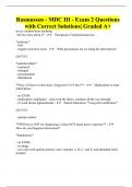 Rasmussen - MDC III - Exam 2 Questions with Correct Solutions| Graded A+