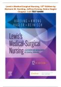 Lewis's Medical-Surgical Nursing, 12th Ed by Mariann M. Harding, Jeffrey Kwong, Debra Hagler Chapter 1-69 TEST BANK | Q&A EXPLAINED (SCORED A+) | 2023 VERSION