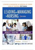 LEADING & MANAGING IN NURSING BY YODER WISE 8TH Ed TEST BANK | QUESTIONS & ANSWERS EXPLAINED (SCORED A+) | 2023 UPDATED