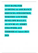 ACTUAL TEST BANK FOR AUDITING & ASSURANCE SERVICES, 8TH EDITION, TIMOTHY LOUWERS, PENELOPE BAGLEY, ALLEN BLAY, JERRY STRAWSER, JAY THIBODEAU-latest-2023-2024.pdf