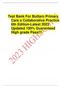 Test Bank For Buttaro Primary Care a Collaborative Practice 6th Edition-Latest 2023 Updated 100% Guaranteed High grade Pass!!!