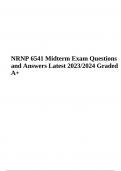 NRNP 6541 Midterm Exam Questions With Correct Answers Latest Update 2023/2024 (Score A+)