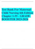Test Bank For MaternalChild Nursing 6th Edition  Chapter 1-55– GRADE  BOOSTER 2023-2024