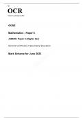 OCR GCSE (9–1) Mathematics J560/06 Paper 6 Higher Tier MARK SCHEME 2023