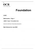 OCR GCSE (9–1) Mathematics J560/01 Paper 1 Foundation Tier MARK SCHEME 2023