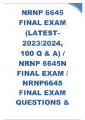 NRNP 6645 FINAL EXAM (LATEST- 2023/2024, 100 Q & A) GRADED A +