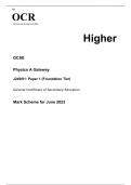 OCR GCSE (9–1) Physics A (Gateway Science) J249/01 Paper 1 Foundation Tier MARK SCHEME 2023