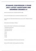 RYANAIR CONVERSION 2 EXAM 2023 LATEST QUESTIONS AND ANSWERS GRADED A+ 