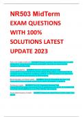 NR503 MidTerm  EXAM QUESTIONS WITH 100% SOLUTIONS LATEST UPDATE 2023 