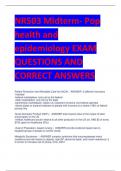 NR503 Midterm- Pop health and epidemiology EXAM QUESTIONS AND  CORRECT ANSWERS 