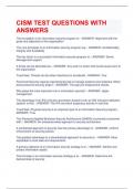 CISM TEST QUESTIONS WITH ANSWERS