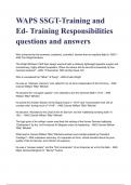 WAPS SSGT-Training and Ed- Training Responsibilities questions and answers (A+ GRADED 100% VERIFIED)