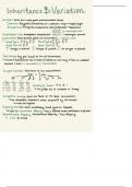 OCR A-Level Biology Inheritance and Variation Summary