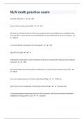 NLN math practice exam Questions And Answers