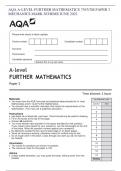 AQA A-LEVEL FURTHER MATHEMATICS 7367/3M PAPER 3  MECHANICS MARK SCHEME JUNE 2022