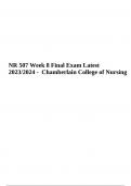 NR 507 Final Exam Review Questions Latest 2023/2024 - Chamberlain College of Nursing
