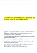  Customer Service Exam Review questions and answers 100% guaranteed success.