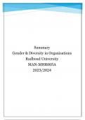 Extensive Summary Gender & Diversity in Organisations - MAN-MHR005A