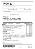 A-level FURTHER MATHEMATICS Paper 3 Mechanics