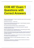 COB 487 Exam 1 Questions with Correct Answers 