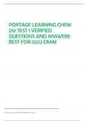 PORTAGE LEARNING CHEM  210 TEST 1 VERIFIED  QUESTIONS AND ANSWERS  BEST FOR 2023 EXAM