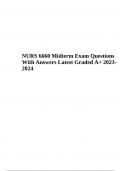 NURS 6660 / NURS6660 Midterm Exam Questions and Answers With Correct Answers Latest Updated 2023/2024 and NURS6660 Midterm Exam Questions With Answers Latest Graded A+ 2023/2024 (GRADED)