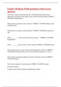 Family Medicine EOR questions with correct answers