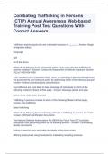 Combating Trafficking in Persons (CTIP) Annual Awareness Web-based Training Post Test Questions With Correct Answers.