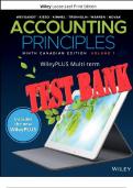 TEST BANK for Accounting Principles, Volume 1, 9th Canadian Edition by Jerry J. Weygandt, Donald E. Kieso and Paul D. Kimme