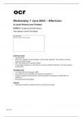 ocr A Level Drama and Theatre (H459/31) QUESTION PAPER June2023.