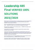 Leadership 685  Final VERIFIED 100%  SOLUTIONS  2023//2024