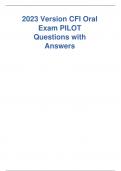 2023 Version CFI Oral Exam PILOT Questions with Answers