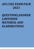 African Language and Culture in Practice(AFL1502 exam pack 2023)