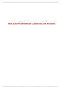 MLS ASCP Exam Recall Questions and Answers