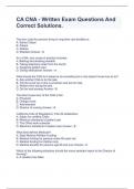 CA CNA - Written Exam Questions And Correct Solutions.