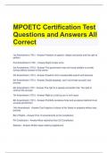 MPOETC Certification Test Questions and Answers All Correct 