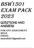 BSW1501 EXAM PACK 2023