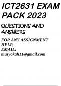 ICT2631 EXAM PACK 2023