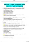 OB EXAM 1 (FORM 2) QUESTIONS AND ANSWERS / VERIFIED ANSWERS