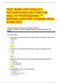 TEST BANK FOR GOULD’S  PATHOPHYSIOLOGY FOR THE  HEALTH PROFESSIONS 7TH EDITION CHAPTER 2 PASSED REAL  EXAM TEST