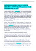WGU C214 Financial Management C214 2023/2024 STUDY GUIDE Verified study materials WGU C214