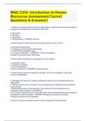 WGU C232: Introduction to Human Resources Assessment Correct Questions & Answers!!