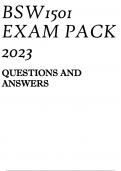 BSW1501 EXAM PACK 2023