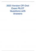 2023 Version CFI Oral  Exam PILOT  Questions with  Answers