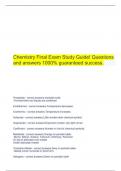  Chemistry Final Exam Study Guide! Questions and answers 1000% guaranteed success.