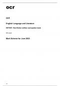 ocr AS Level English Language and Literature (H074/01) MARK SCHEME June2023